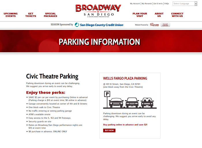 Advance parking cibc theater Clearance